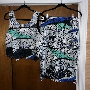 Bar III Colorful Lace Two-Piece Set